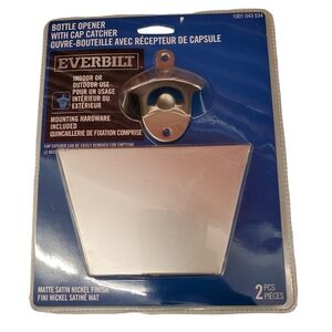 Everbilt Bottle Opener with Cap Catcher in  Matte Satin Nickel Finish